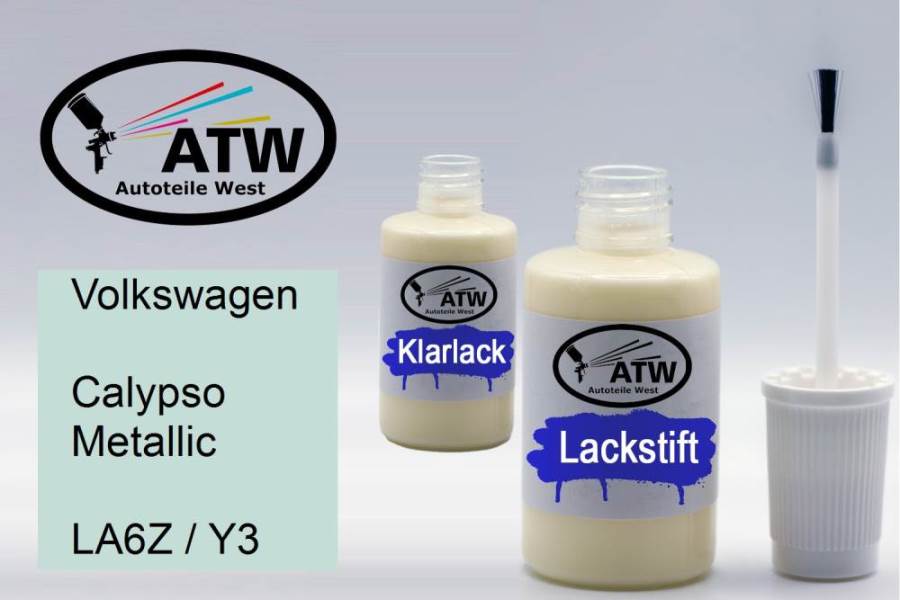 Volkswagen, Calypso Metallic, LA6Z / Y3: 20ml Lackstift + 20ml Klarlack - Set, von ATW Autoteile West.